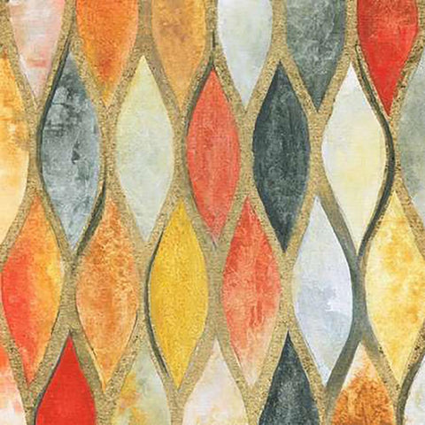 Teardrop Mosaic Black Modern Wood Framed Art Print by Tava Studios