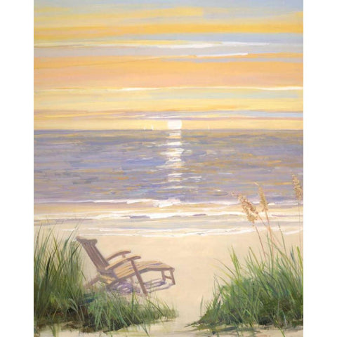 Beach at Sunset I Black Modern Wood Framed Art Print with Double Matting by Swatland, Sally