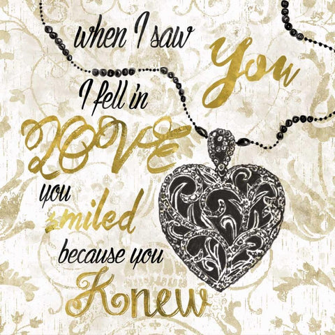 When I Saw You Gold Ornate Wood Framed Art Print with Double Matting by Robinson, Carol