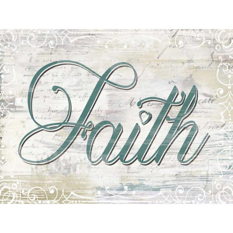 Shabby Chic Faith White Modern Wood Framed Art Print by Donovan, Kelly