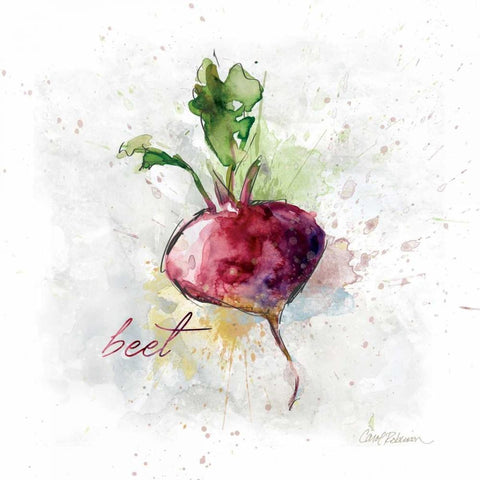 Veggie Beet White Modern Wood Framed Art Print by Robinson, Carol