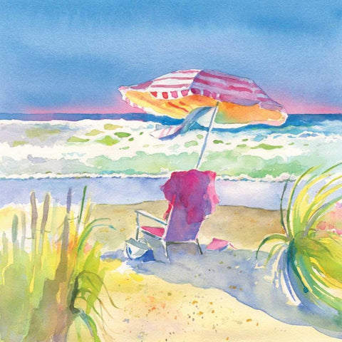 Beach Bliss II Black Ornate Wood Framed Art Print with Double Matting by Troise Heidel, Theresa