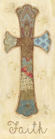 Faith White Modern Wood Framed Art Print with Double Matting by Tava Studios