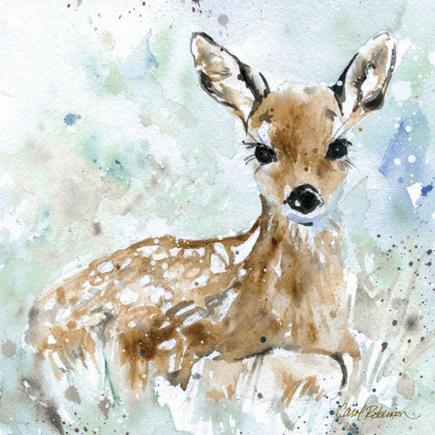 Fawn White Modern Wood Framed Art Print with Double Matting by Robinson, Carol