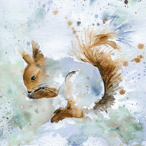 Squirrel White Modern Wood Framed Art Print by Robinson, Carol