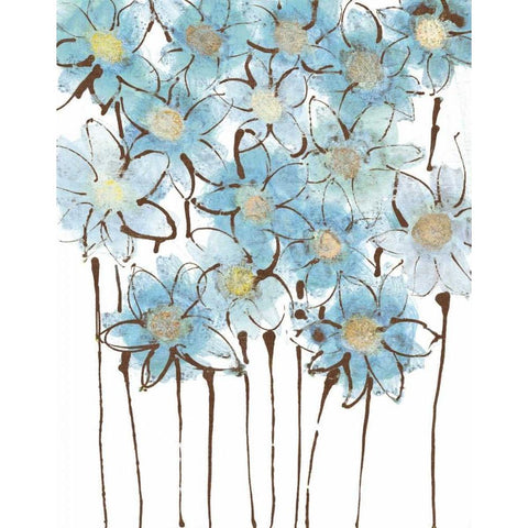 Soft Forget Me Nots Black Modern Wood Framed Art Print by Jill, Susan