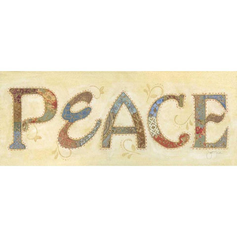 Peace Black Modern Wood Framed Art Print with Double Matting by Tava, Janet