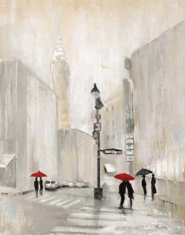 New York Shadows White Modern Wood Framed Art Print with Double Matting by Tava Studios