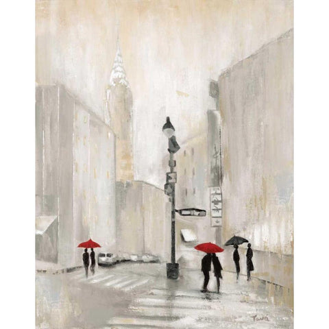 New York Shadows Black Modern Wood Framed Art Print by Tava Studios