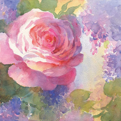 Margots Rose I Gold Ornate Wood Framed Art Print with Double Matting by Troise Heidel, Theresa