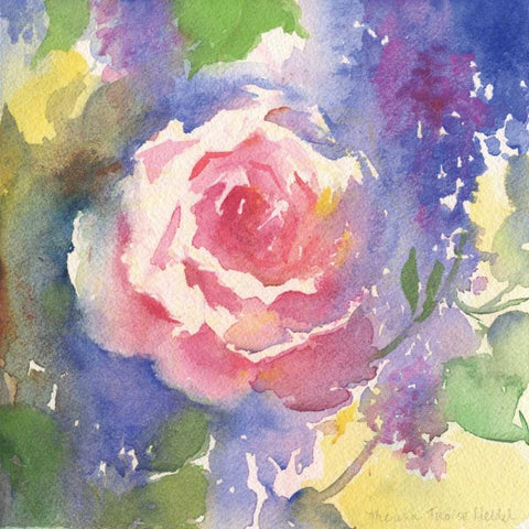 Margots Rose II Black Modern Wood Framed Art Print with Double Matting by Troise Heidel, Theresa