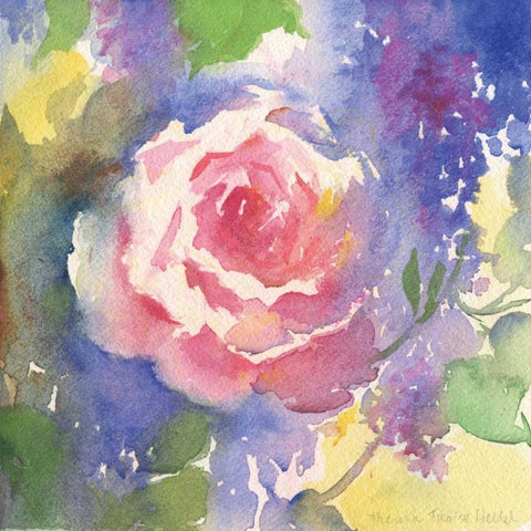 Margots Rose II White Modern Wood Framed Art Print with Double Matting by Troise Heidel, Theresa