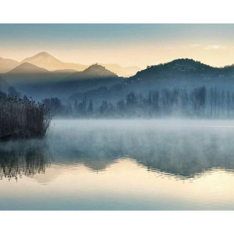 Quiet Morning Black Modern Wood Framed Art Print by Arnold, Jon