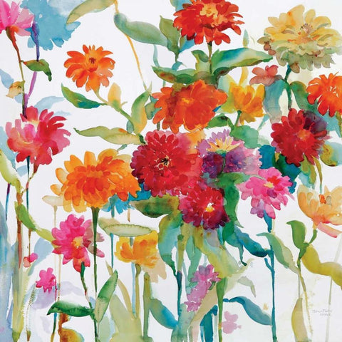 Zinnia Mixer II Gold Ornate Wood Framed Art Print with Double Matting by Troise Heidel, Theresa