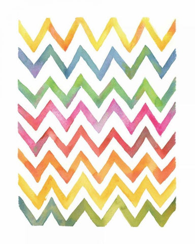 Chevron I White Modern Wood Framed Art Print with Double Matting by Troise Heidel, Theresa