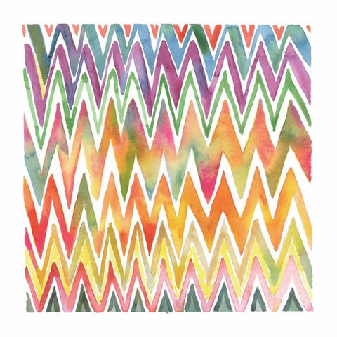 Chevron II White Modern Wood Framed Art Print with Double Matting by Troise Heidel, Theresa