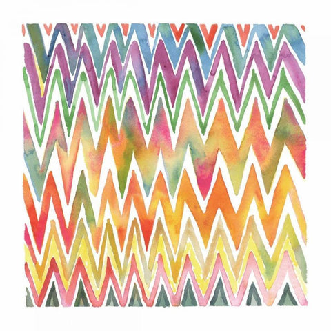 Chevron II White Modern Wood Framed Art Print by Troise Heidel, Theresa