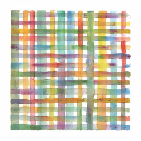 Plaid II Black Ornate Wood Framed Art Print with Double Matting by Troise Heidel, Theresa