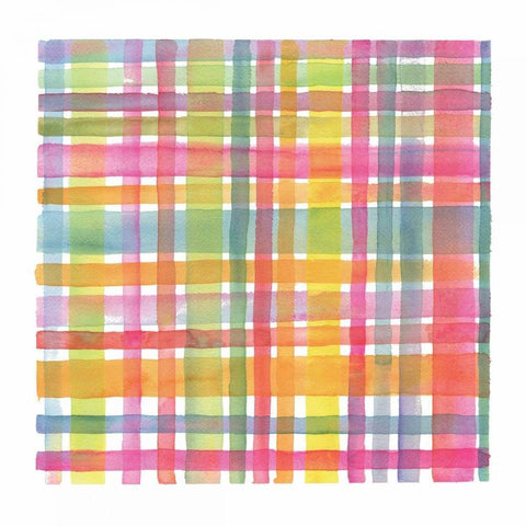 Plaid III Black Ornate Wood Framed Art Print with Double Matting by Troise Heidel, Theresa