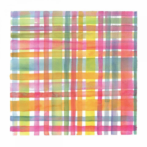 Plaid III Black Modern Wood Framed Art Print with Double Matting by Troise Heidel, Theresa