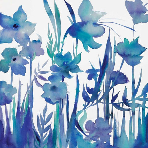 Afternoon Indigo I White Modern Wood Framed Art Print with Double Matting by Troise Heidel, Theresa