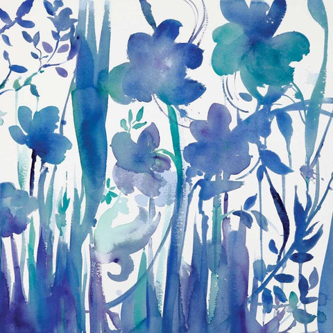 Afternoon Indigo II White Modern Wood Framed Art Print with Double Matting by Troise Heidel, Theresa