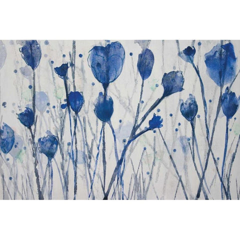 Blue Day Garden Gold Ornate Wood Framed Art Print with Double Matting by Jill, Susan