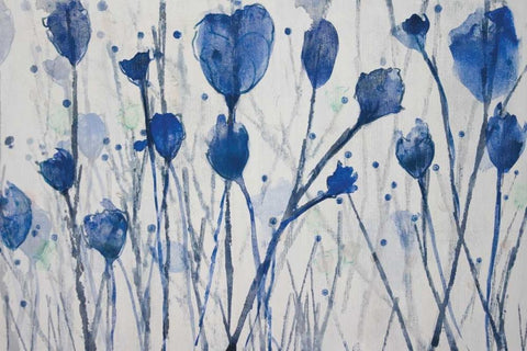 Blue Day Garden Black Ornate Wood Framed Art Print with Double Matting by Jill, Susan