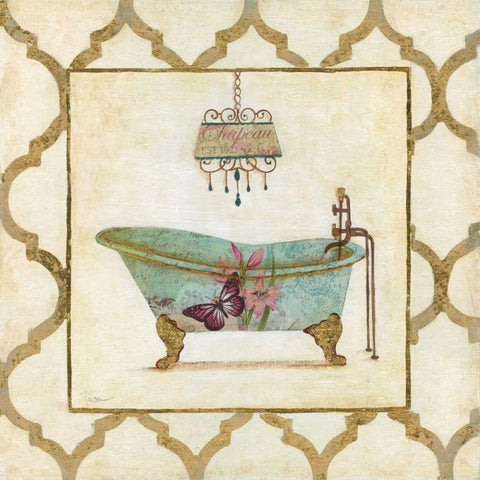 Botanical Bath II Black Modern Wood Framed Art Print by Tava Studios