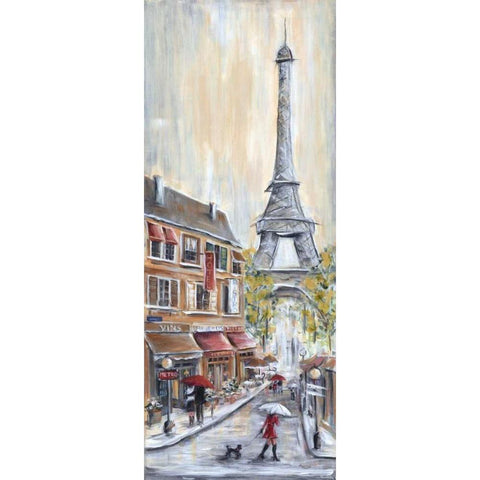 Paris Poodle Black Modern Wood Framed Art Print with Double Matting by Dunlap, Marilyn