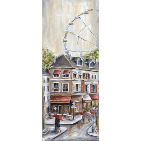 Paris Under the Gold Ornate Wood Framed Art Print with Double Matting by Dunlap, Marilyn