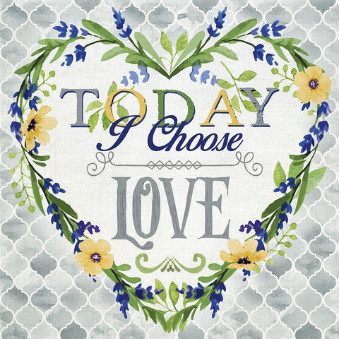 I Choose Love White Modern Wood Framed Art Print by Knutsen, Conrad