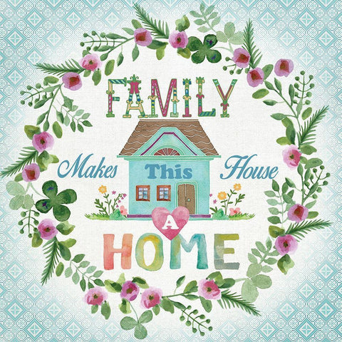 Family Home White Modern Wood Framed Art Print with Double Matting by Knutsen, Conrad