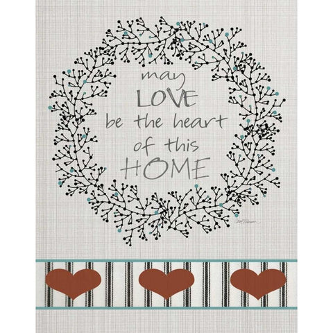 Homespun Love Black Modern Wood Framed Art Print with Double Matting by Robinson, Carol