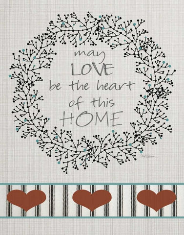 Homespun Love White Modern Wood Framed Art Print with Double Matting by Robinson, Carol