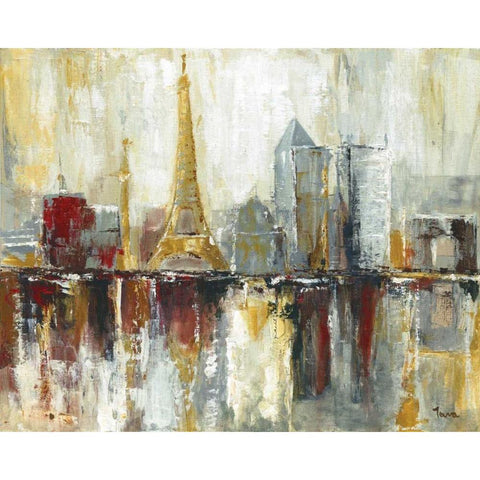 Paris Icons Gold Ornate Wood Framed Art Print with Double Matting by Tava Studios