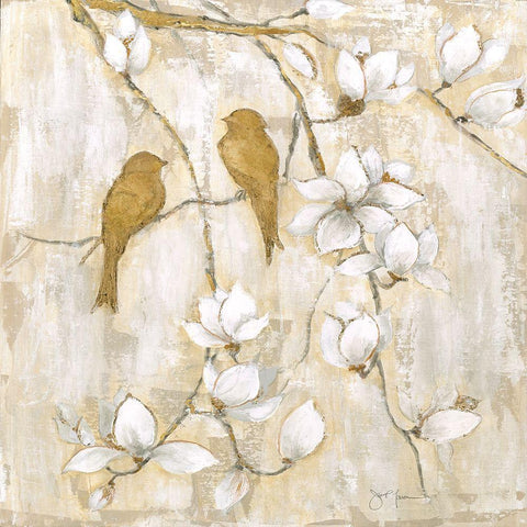 Song of Spring I White Modern Wood Framed Art Print with Double Matting by Tava Studios