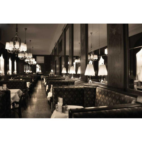 Cafe Vienna White Modern Wood Framed Art Print by Weisz, Irene