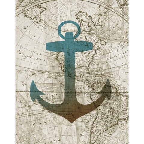 Sea Anchor White Modern Wood Framed Art Print by Knutsen, Conrad