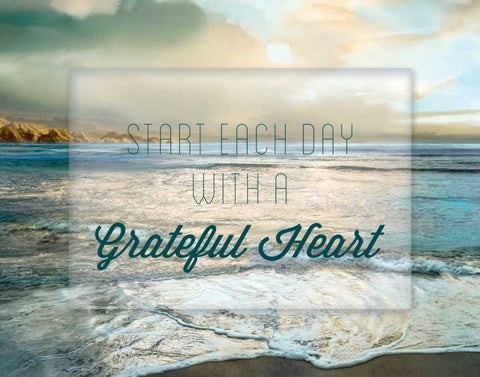 Grateful Heart Black Ornate Wood Framed Art Print with Double Matting by Calascibetta, Mike