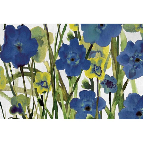 Picking Flowers White Modern Wood Framed Art Print by Jill, Susan