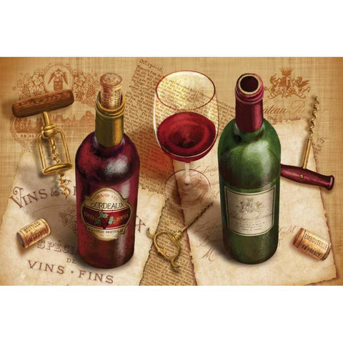 Wine Pairing Gold Ornate Wood Framed Art Print with Double Matting by Knutsen, Conrad