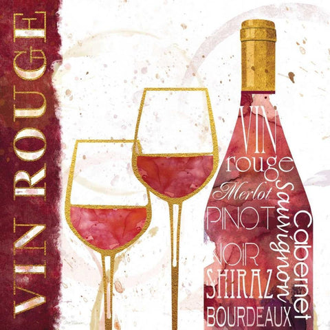 Vin Rouge White Modern Wood Framed Art Print by Robinson, Carol