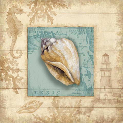 Beach Comber I White Modern Wood Framed Art Print with Double Matting by Knutsen, Conrad