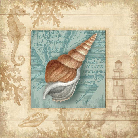 Beach Comber II White Modern Wood Framed Art Print by Knutsen, Conrad