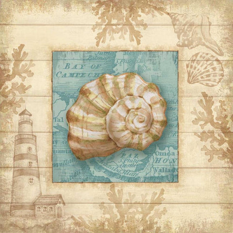 Beach Comber III Gold Ornate Wood Framed Art Print with Double Matting by Knutsen, Conrad