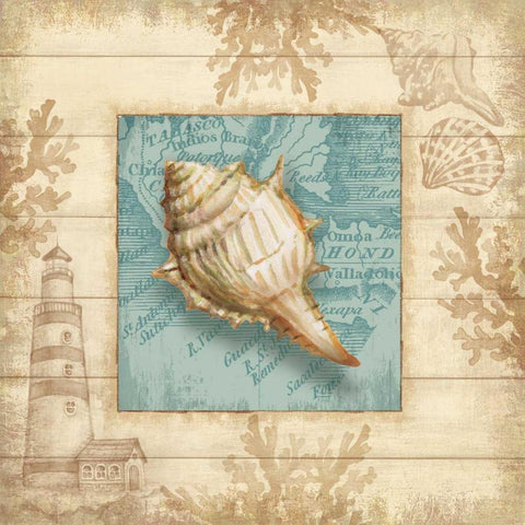 Beach Comber IV Gold Ornate Wood Framed Art Print with Double Matting by Knutsen, Conrad