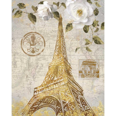 Le Jardin Eiffel Black Modern Wood Framed Art Print with Double Matting by Nan