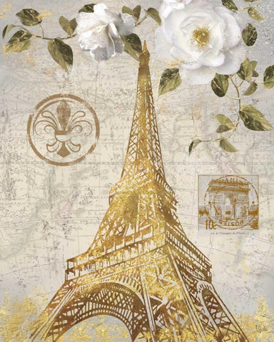 Le Jardin Eiffel White Modern Wood Framed Art Print with Double Matting by Nan