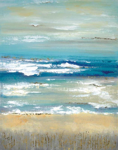 Distant Horizon White Modern Wood Framed Art Print with Double Matting by Tava studios